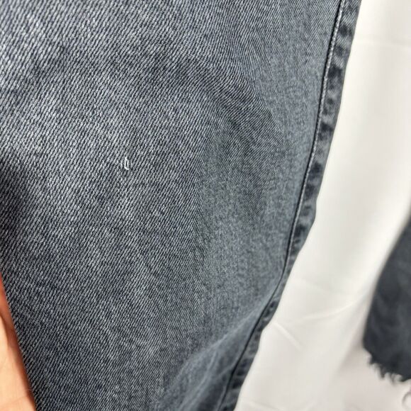 AGOLDE Toni Jeans Women's 27 Black Stretch Distressed Frayed Straight Mid Rise - Picture 10 of 16